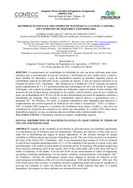 DISTRIBUI&Ccedil;&Atilde;O ESPACIAL DOS TEORES DE MAGN&Eacute;SIO