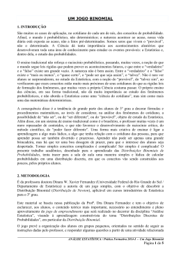 An&aacute;lise Estat&iacute;stica &ndash; Um jogo Binominal