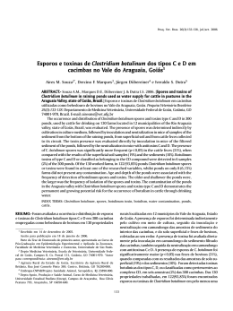 Esporos e toxinas de Clostridium botulinum dos tipos C e D em