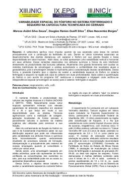 variabilidade espacial do f&oacute;sforo no sistema fertirrigado e