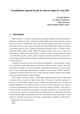 Variabilidade espacial do pH do solo da regi&tilde;ao de Unaı