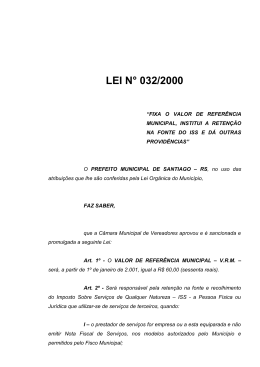 Lei 032 2000 (1) - Prefeitura Municipal de Santiago