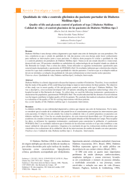 Qualidade de vida e controle glicêmico do paciente portador de