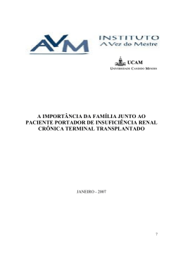 a import&acirc;ncia da fam&iacute;lia junto ao paciente portador de insufici&ecirc;ncia