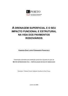 a drenagem superficial e o seu impacto funcional e estrutural na