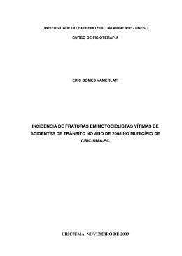 incid&ecirc;ncia de fraturas em motociclistas v&iacute;timas de acidentes de