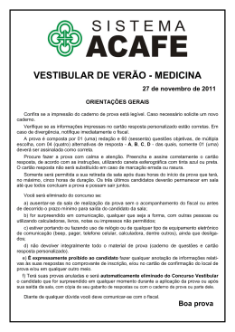 Prova do curso de Medicina