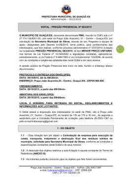 Preg&atilde;o N&ordm; 063/2015 - Prefeitura municipal de Gua&ccedil;u&iacute;-ES