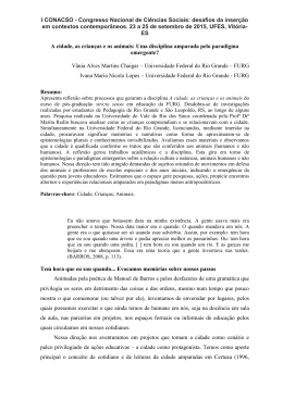 I CONACSO - Congresso Nacional de Ci&ecirc;ncias Sociais: desafios da