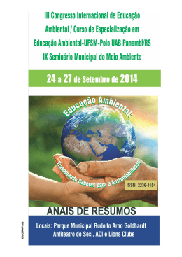 ATIVIDADE PERCEP&Ccedil;&Atilde;O AMBIENTAL - UAB