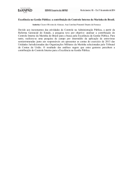 Excel&ecirc;ncia na Gest&atilde;o P&uacute;blica: a contribui&ccedil;&atilde;o do Controle