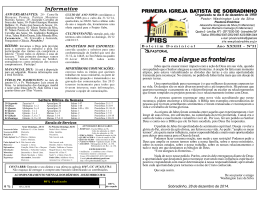 E me alargue as fronteiras - Primeira Igreja Batista de Sobradinho