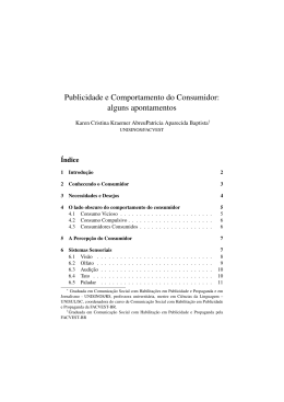 Publicidade e Comportamento do Consumidor: alguns