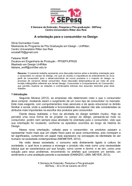 a orienta&ccedil;&atilde;o para o consumidor no design (silvia