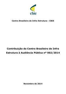 contribuição CBIE - Arsesp - Governo do Estado de São Paulo
