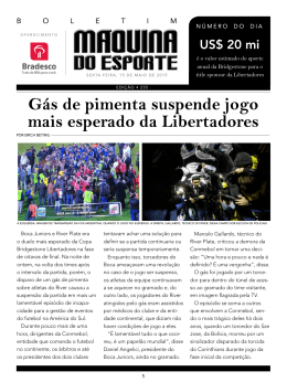 G&aacute;s de pimenta suspende jogo mais esperado da Libertadores