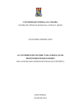 As contribui&ccedil;&otilde;es do PIBIC para forma&ccedil;&atilde;o de professores