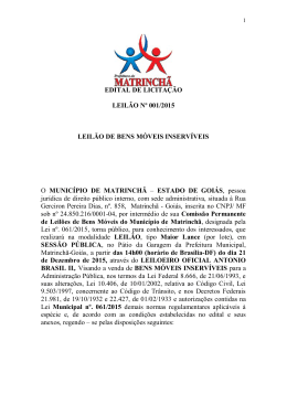 Edital do Leil&atilde;o