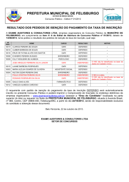 Resultado Pedido Isen&ccedil;&atilde;o - Exame Auditores & Consultores