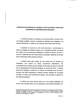 PROPOSTA DE EQUIDADE DO ACESSO AO ATO ELEITORAL POR