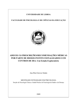 ADES&Atilde;O &Agrave;S PRESCRI&Ccedil;&Otilde;ES/RECOMENDA&Ccedil;&Otilde;ES M&Eacute;DICAS POR