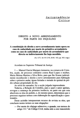 DIREITO A NOVO ARRENDAMENTO POR PARTE DO INQUILINO