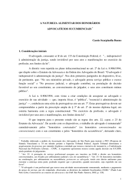 A natureza alimentar dos honor&aacute;rios advocat&iacute;cios sucumbenciais