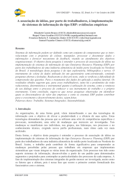 A associa&ccedil;&atilde;o de id&eacute;ias, por parte de trabalhadores, &agrave;