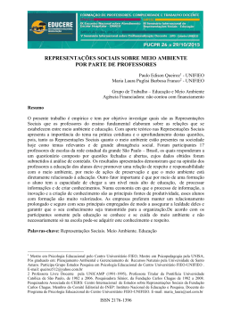 representações sociais sobre meio ambiente por parte de professores