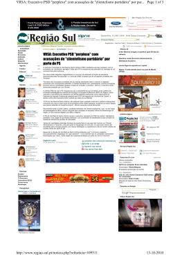 VRSA: Executivo PSD "perplexo" com acusa&ccedil;&otilde;es de "clientelismo