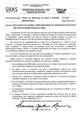 Circular Normativa n.&ordm; 1/2014 da SRAS