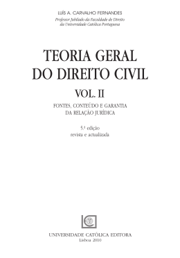 teoria geral do direito civil - Universidade Católica Portuguesa
