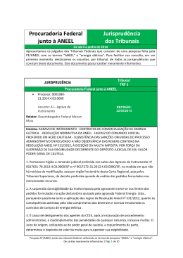 Procuradoria Federal junto &agrave; ANEEL Jurisprud&ecirc;ncia dos Tribunais