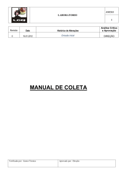 MANUAL DE COLETA - LGQ Laboratório