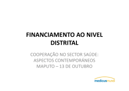Finan&ccedil;amento Distrital medicusmundi