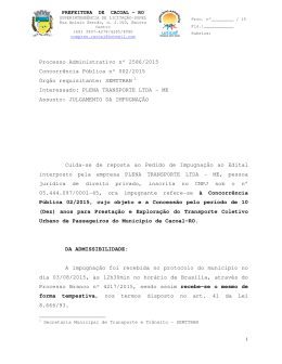 Processo Administrativo n&ordm; 2586/2015 Concorr&ecirc;ncia P&uacute;blica n&ordm; 002