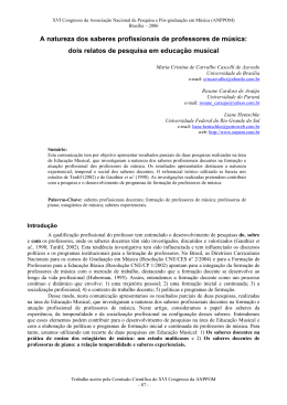 dois relatos de pesquisa em educa&ccedil;&atilde;o musical