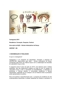 Cartograma 2015 Residência. Formação. Pesquisa