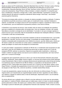 Investidores apostam no potencial da gera&ccedil;&atilde;o solar