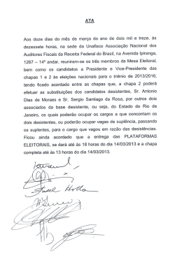 Ata da reuni&atilde;o de 12/3/2013