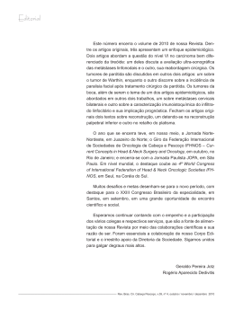 Editorial - Sociedade Brasileira de Cirurgia de Cabeça e Pescoço