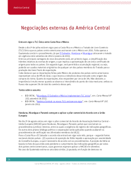 Negociações externas da América Central