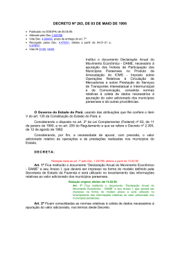 decreto n&ordm; 263, de 03 de maio de 1995 - Sefa
