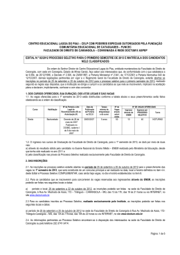 Edital Vestibular 2013 Carangola
