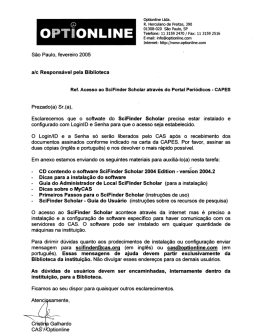 Dicas de instala&ccedil;&atilde;o do software SciFinder