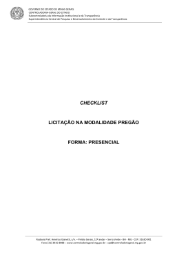 Preg&atilde;o Presencial - Controladoria Geral do Estado
