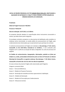 EDITAL DE PREG&Atilde;O PRESENCIAL DO TIPO MENOR PRE&Ccedil;O POR