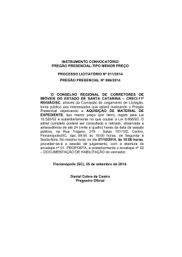 Edital Preg&atilde;o Presencial 006