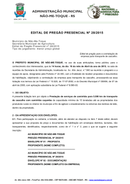 EDITAL DE PREG&Atilde;O PRESENCIAL N&ordm; 28/2015