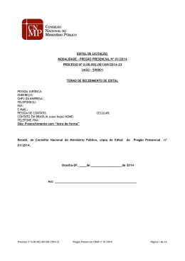 EDITAL DE LICITA&Ccedil;&Atilde;O MODALIDADE &ndash; PREG&Atilde;O PRESENCIAL N&ordm;
